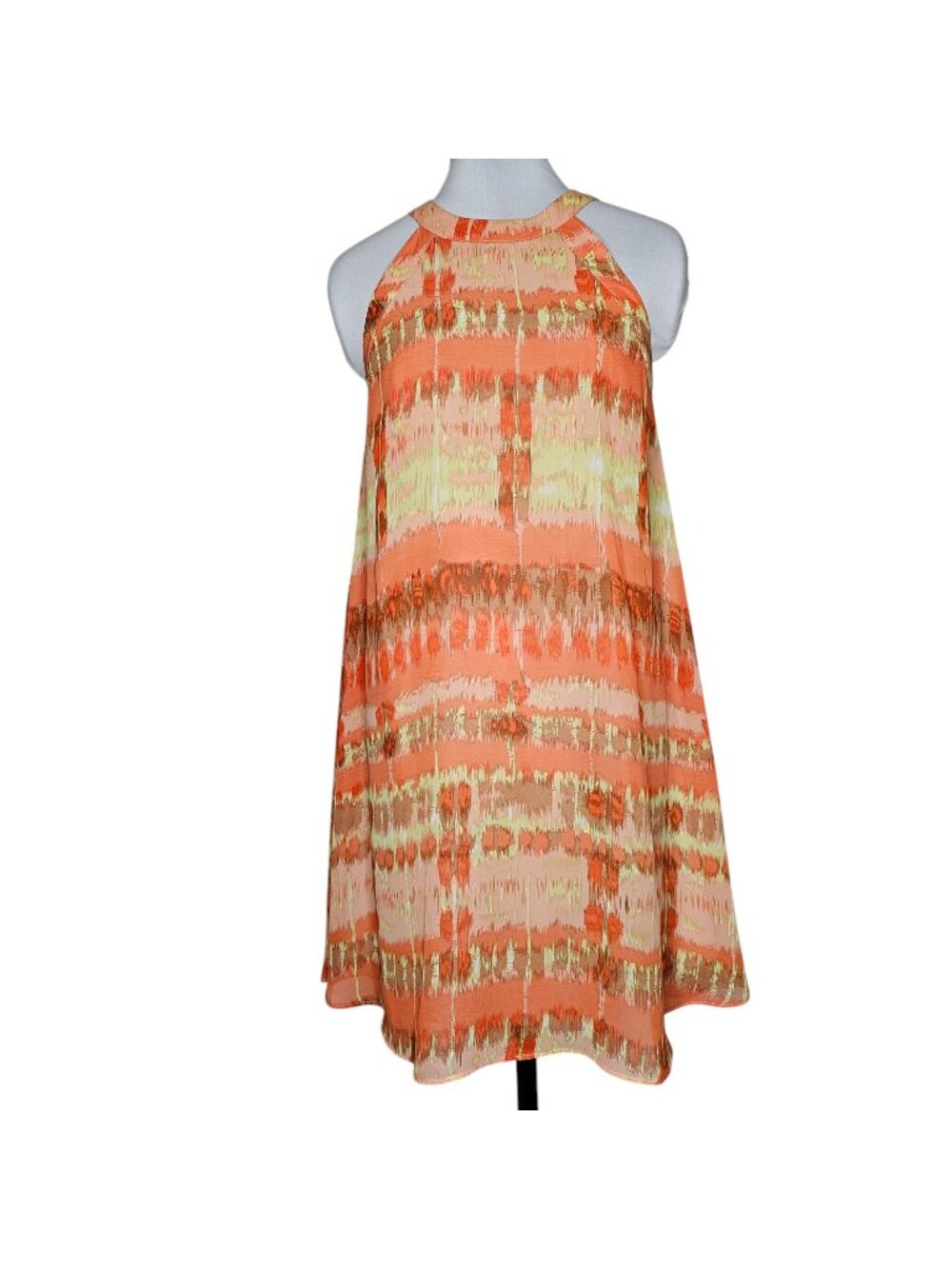 Y2K Betsey Johnson 2 Orange Trapeeze Swing Mini Sun Dress Boho Retro Mid Mod